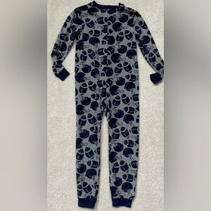 Boys 8/10 Warm Fleece Football Onesie Pjs!